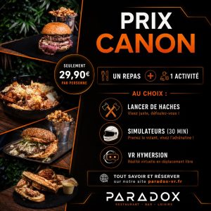 Formule repas plat + dessert avec une activité Paradox au Havre – offre à 29,90 €