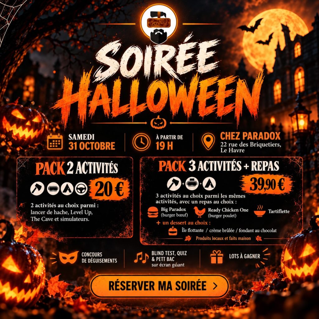 SOIREE HALLOWEEN AU HAVRE - PARADOX, soirée à thème